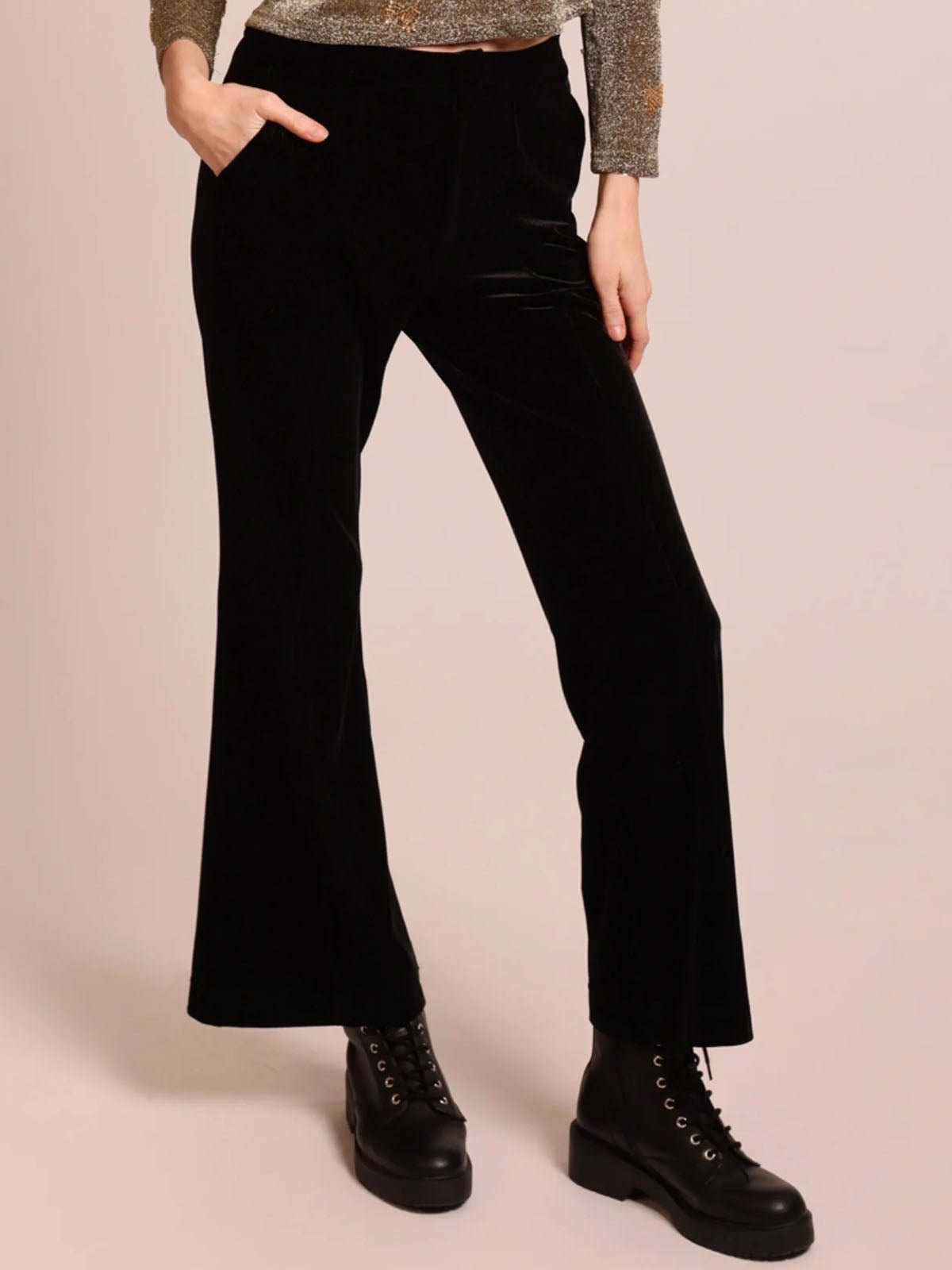 Traffic People No Going Back Ceeci Trousers Black - Glebe Fashion