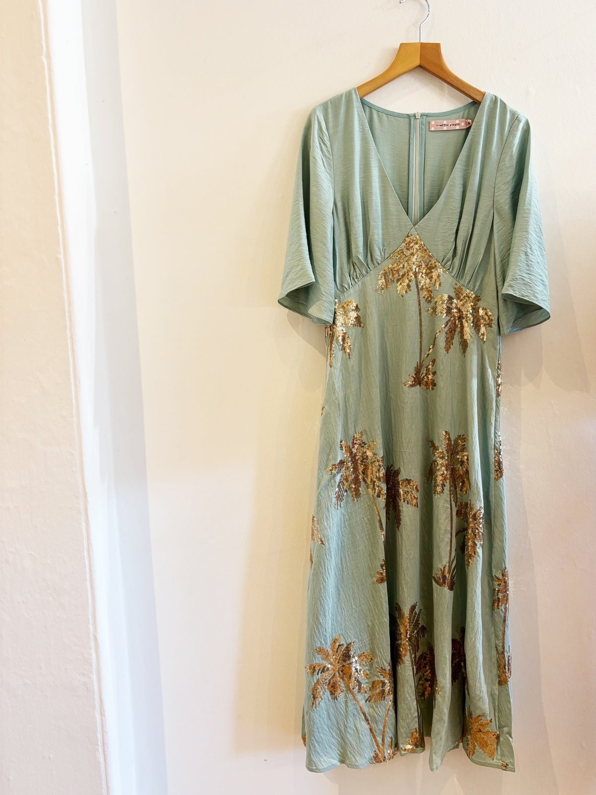 Traffic People Palms Of Gold Blythe Dress Blue - Glebe Fashion