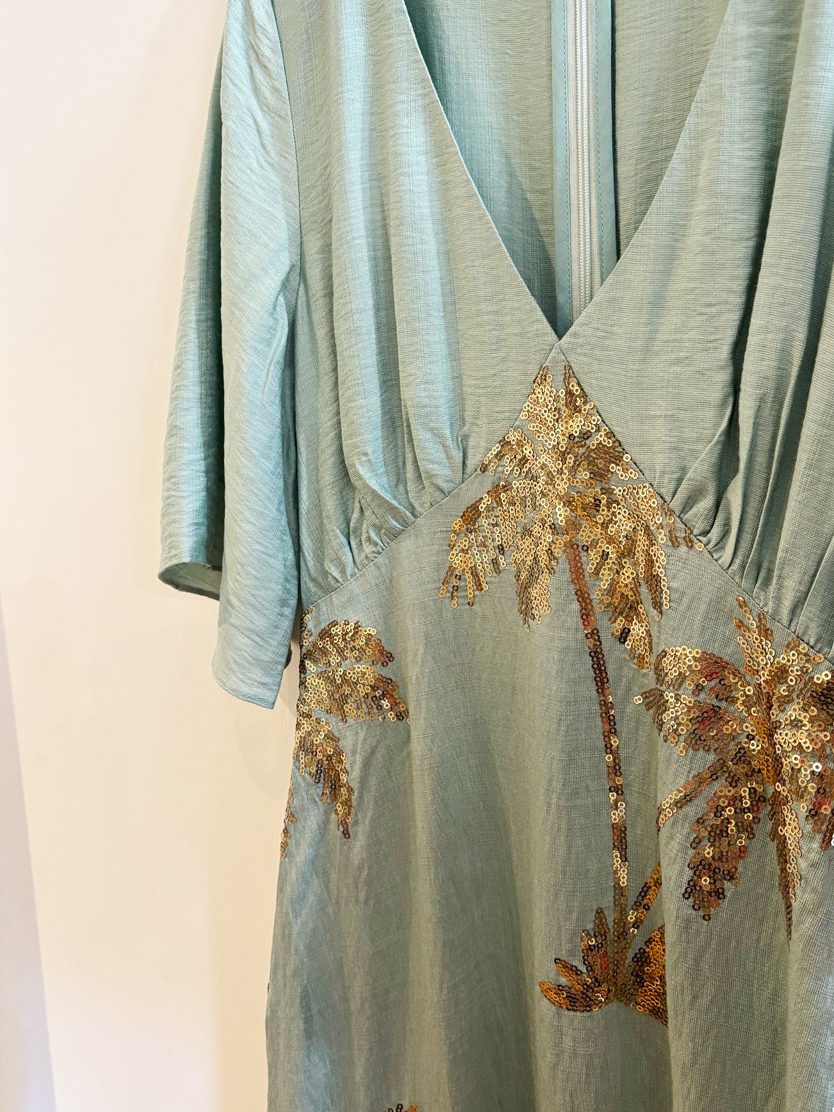 Traffic People Palms Of Gold Blythe Dress Blue - Glebe Fashion