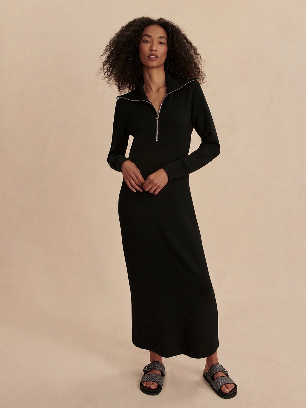 Varley Alexis Midi Dress Black - Glebe Fashion