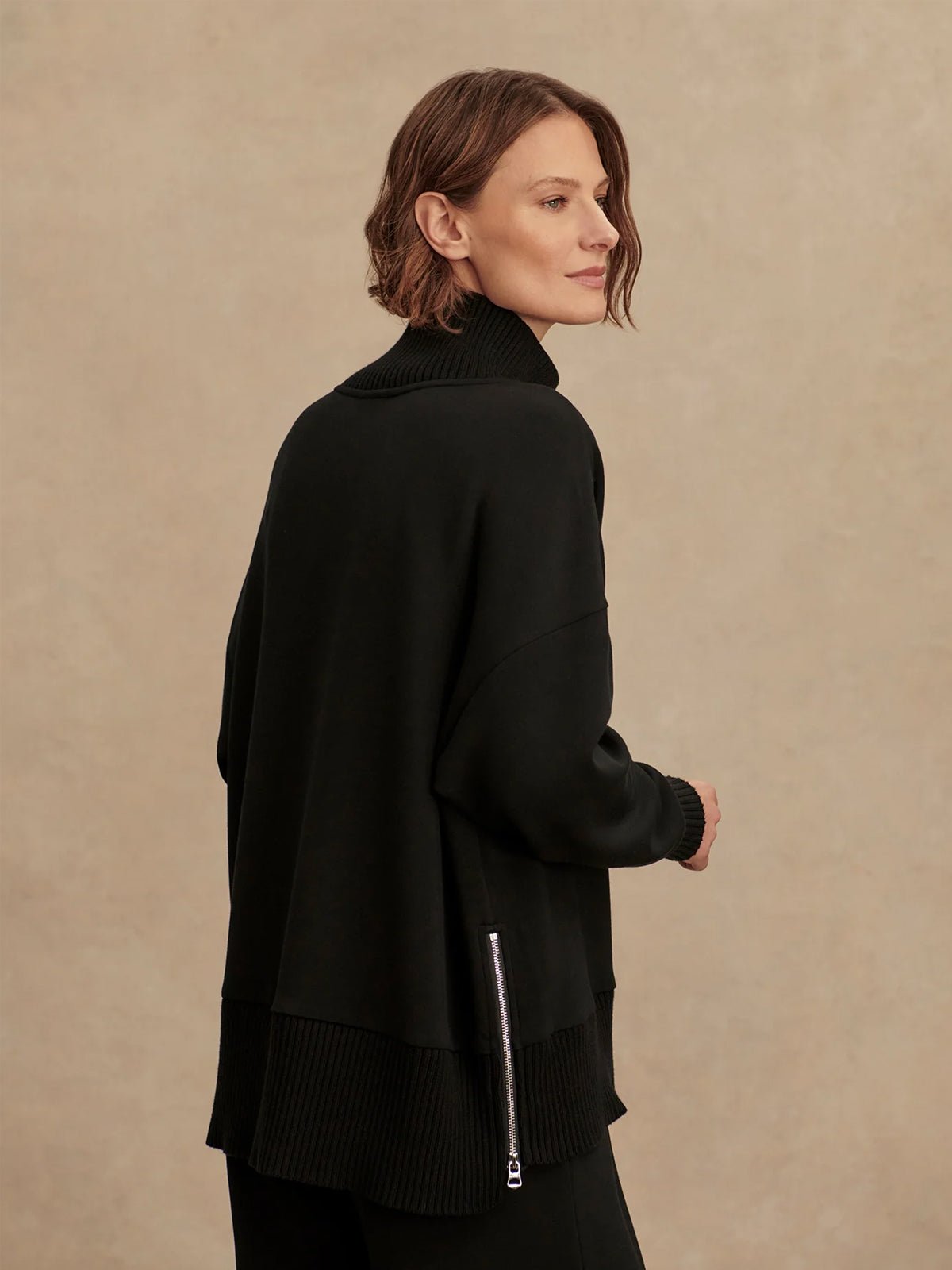 Varley Barker High Neck Sweat Black - Glebe Fashion