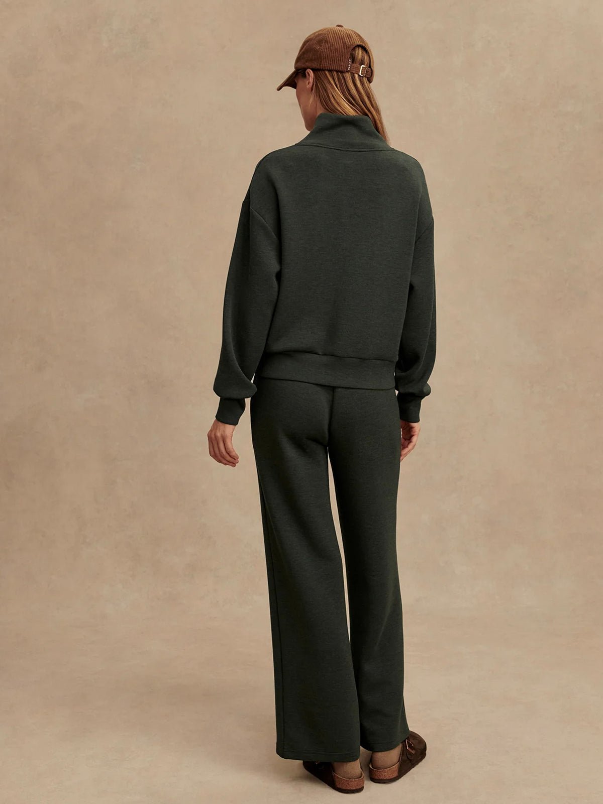 Varley Davidson Sweat Olive Marl - Glebe Fashion