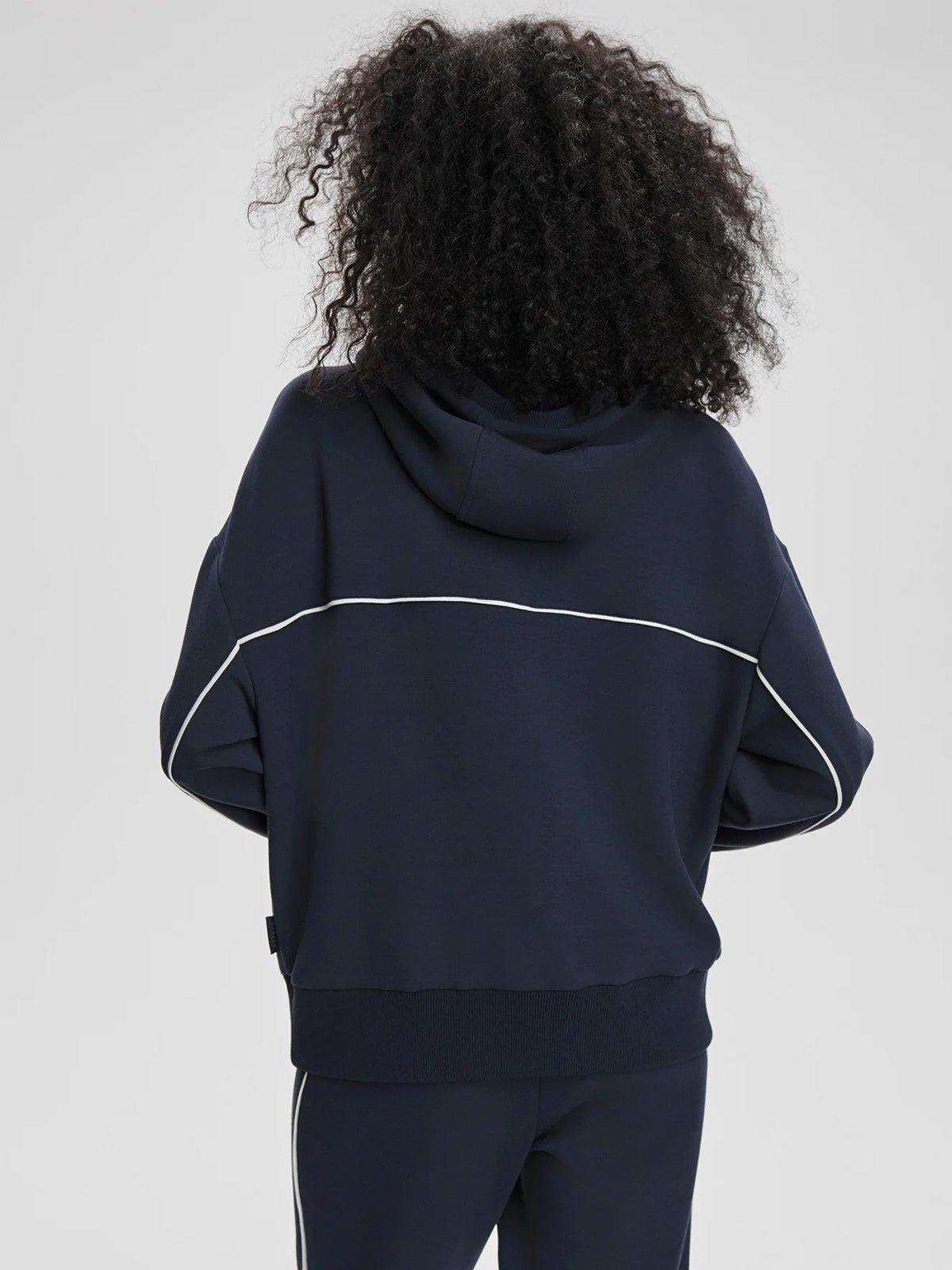 Varley Gia Zip Through Hooded Sweat Navy - Glebe Fashion