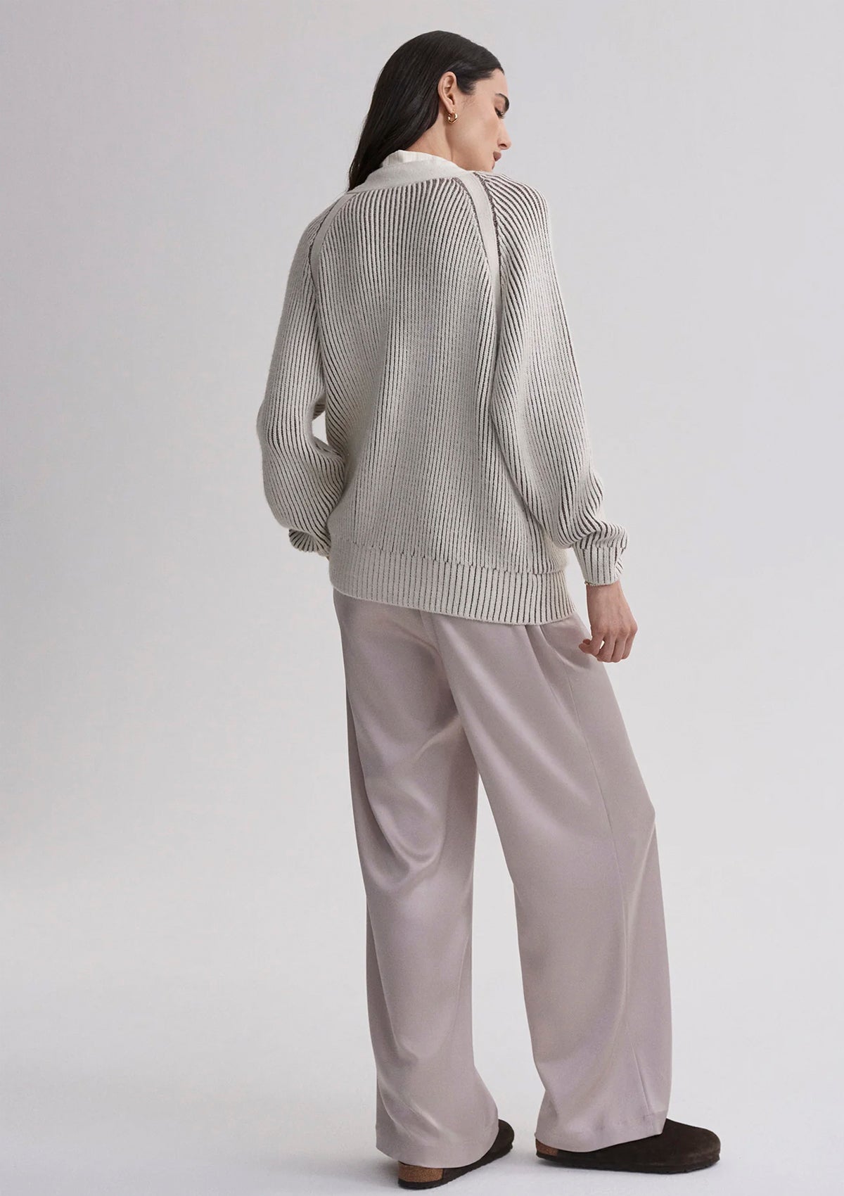 Varley Jude Plated Cardigan Birch - Glebe Fashion