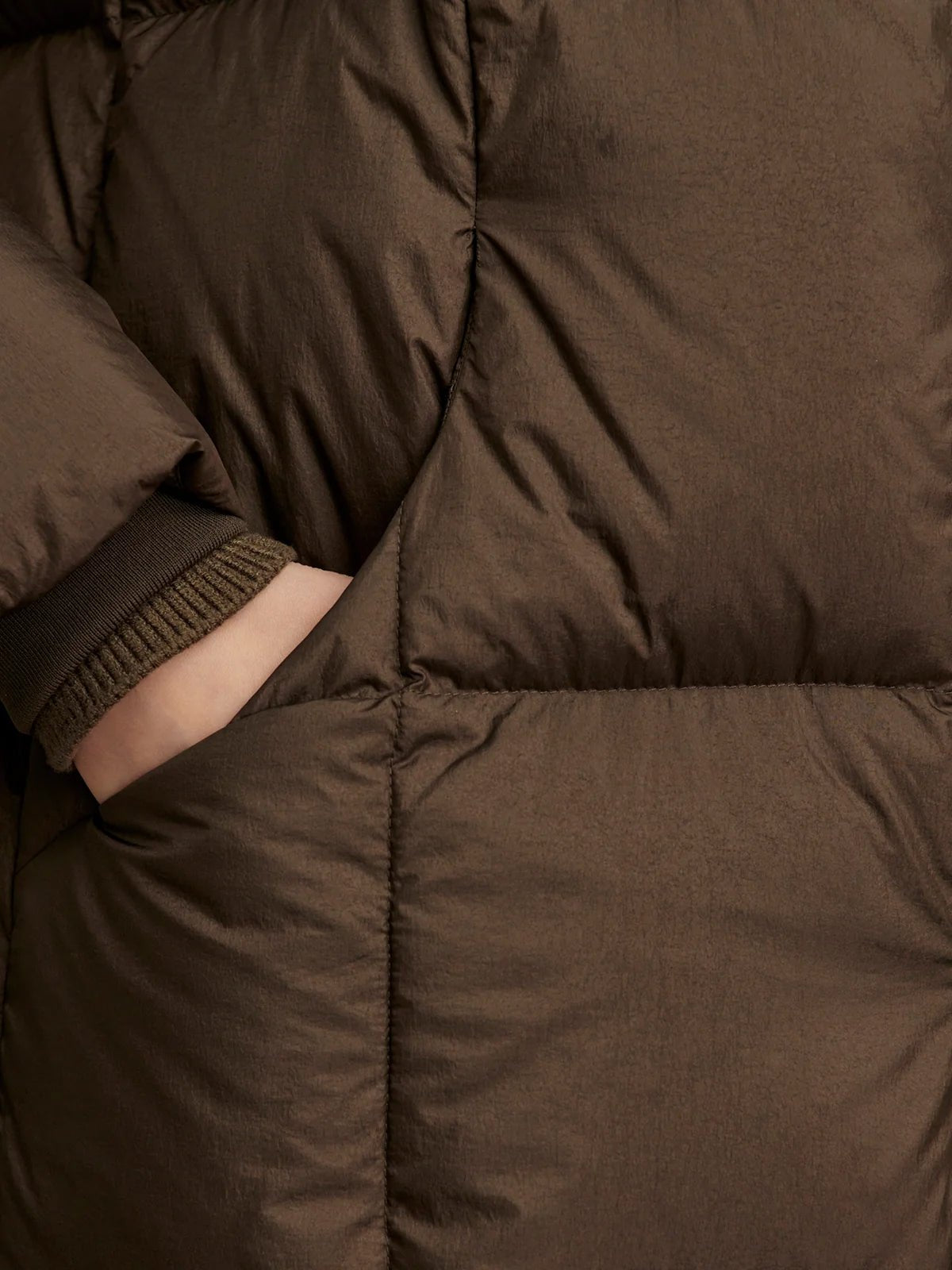 Varley Katya Long Down Puffer Jacket Dark Olive Metallic - Glebe Fashion