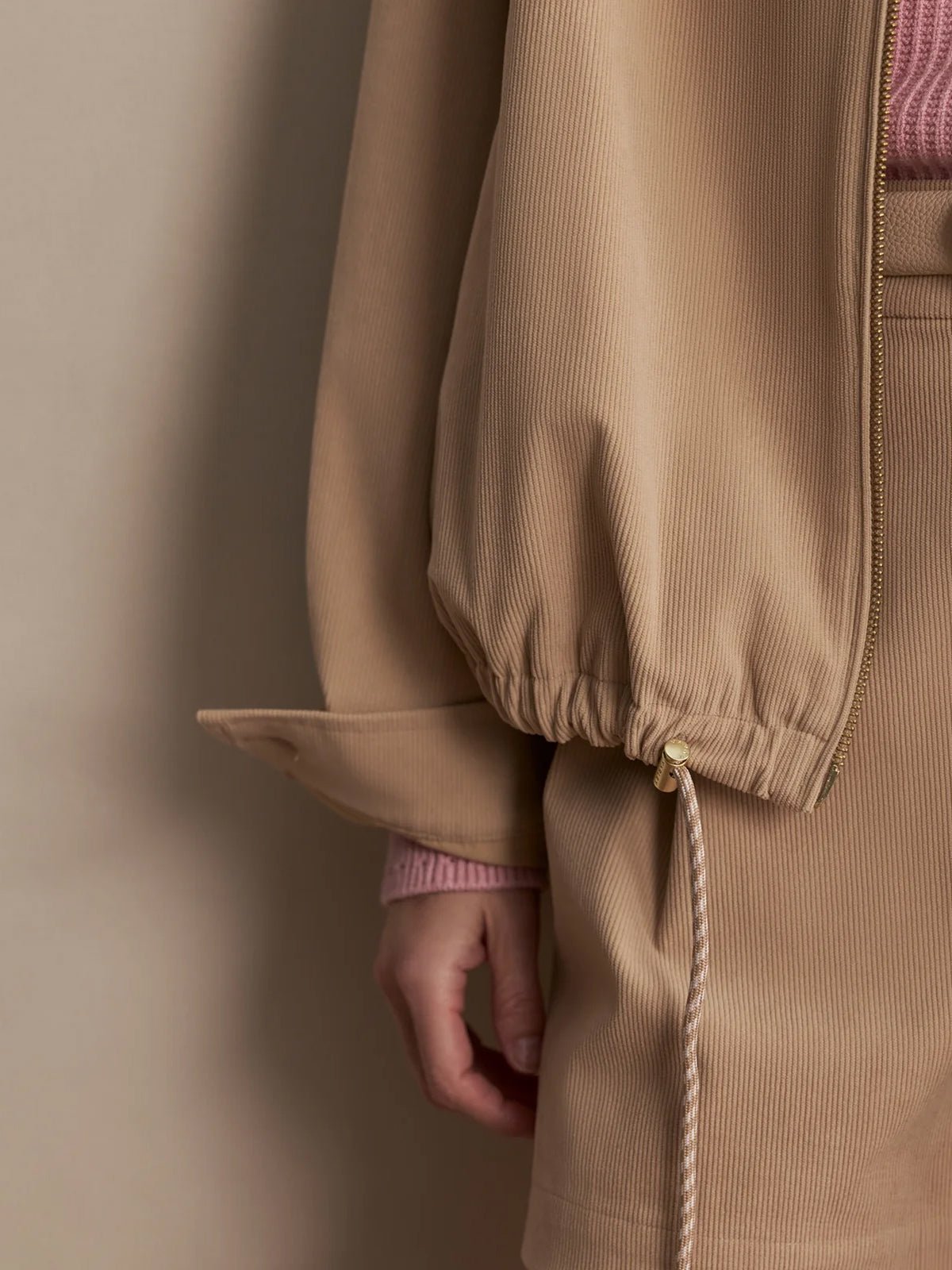 Varley Nadina Blouson Jacket Light Taupe - Glebe Fashion