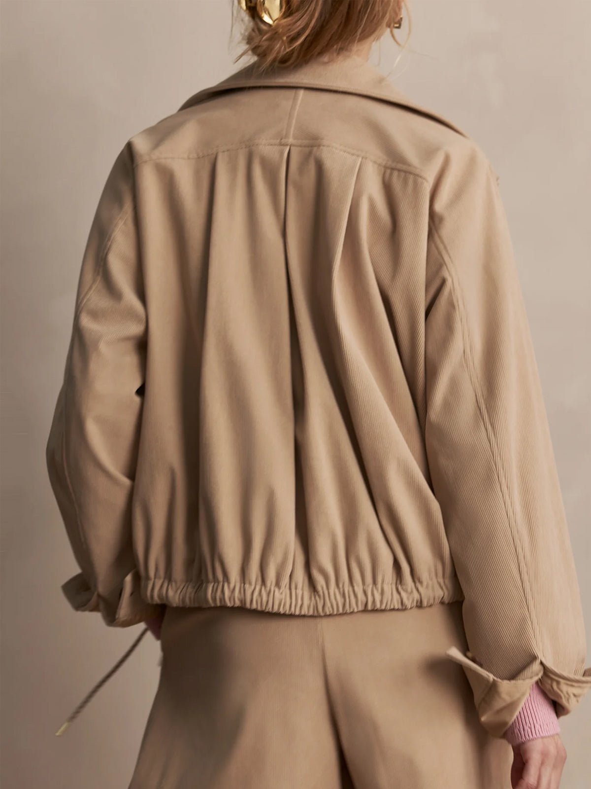 Varley Nadina Blouson Jacket Light Taupe - Glebe Fashion
