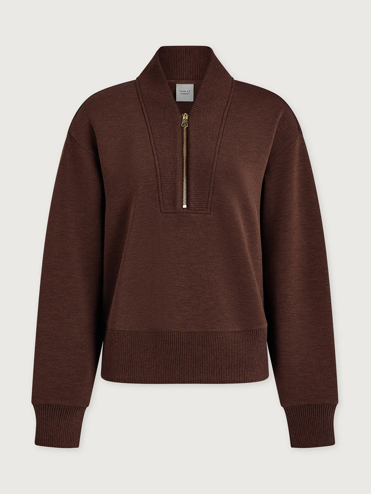 Varley Sally Half Zip Sweat Coffee Bean Marl - Glebe Fashion