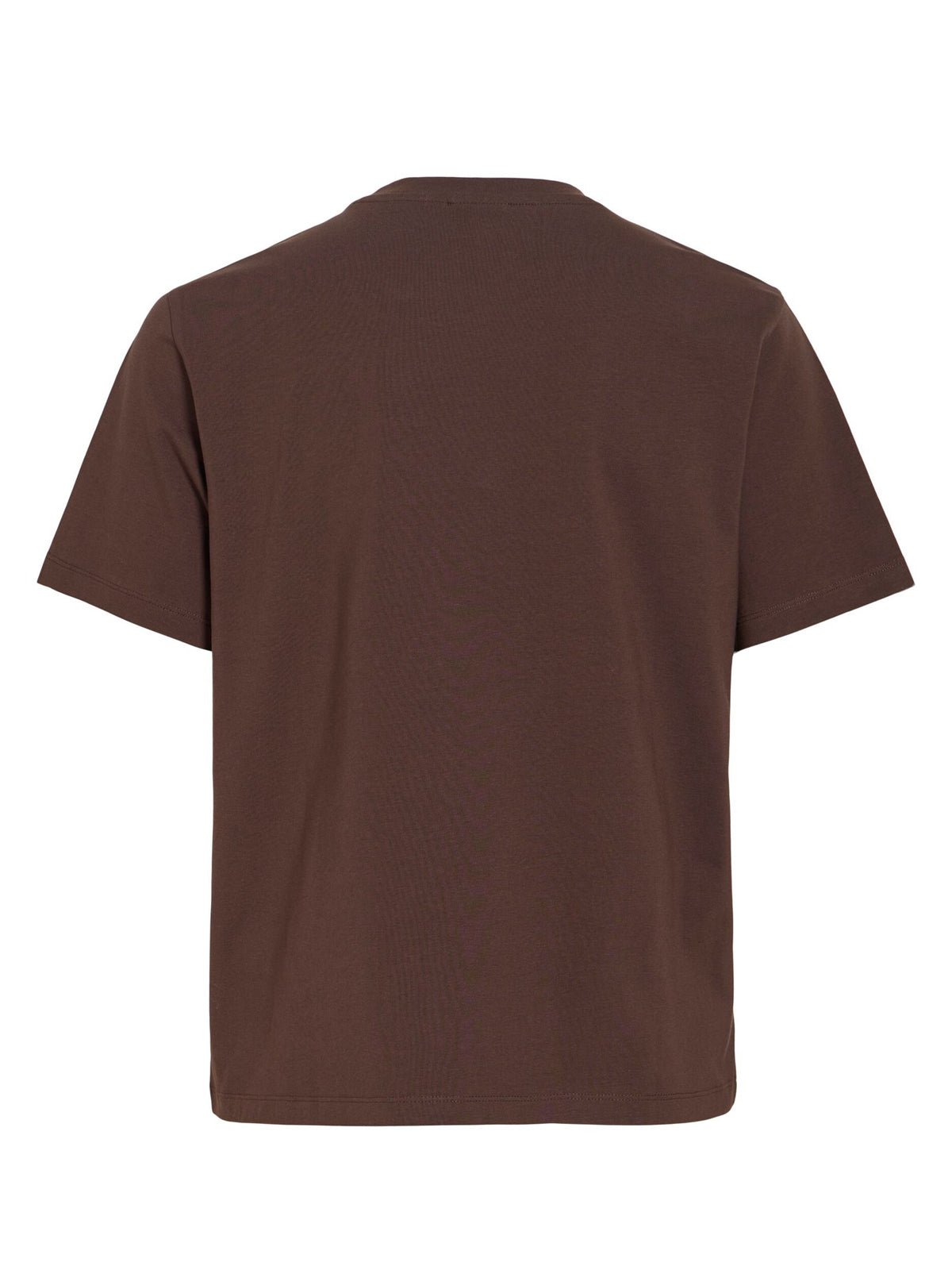 Vila Embroidered Heart Tee Coffee Bean - Glebe Fashion