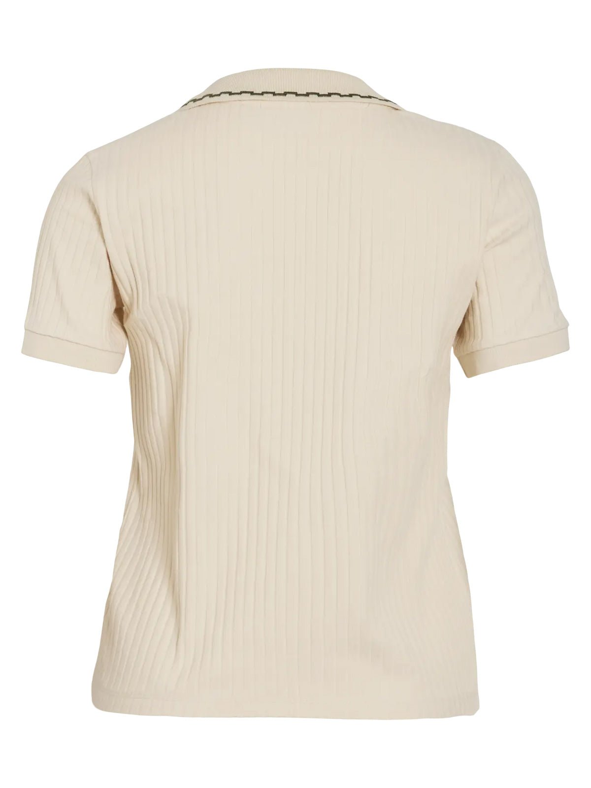 Vila Short Sleeve Polo Shirt Birch - Glebe Fashion