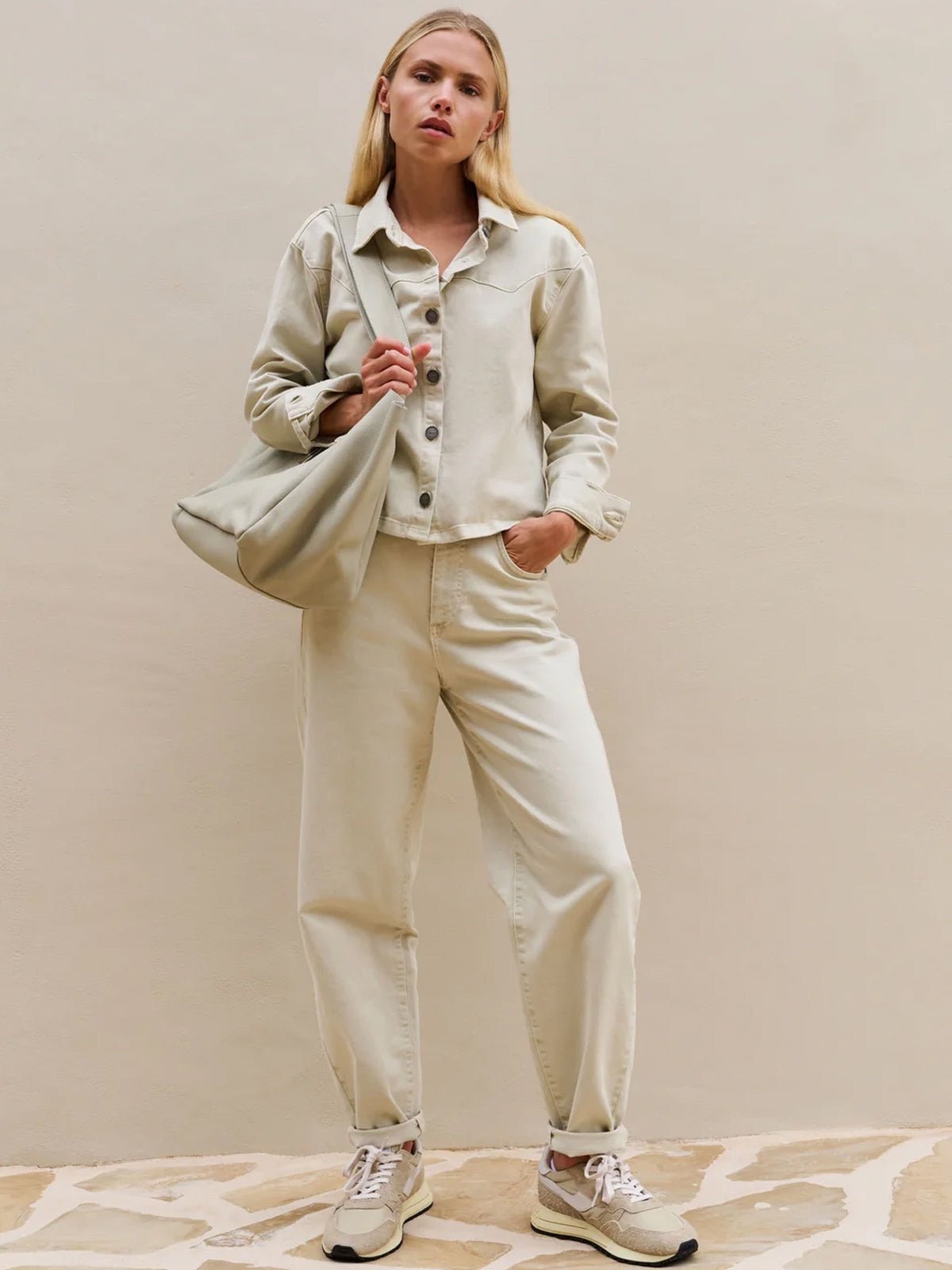 YAYA Barrel Jeans With Visible Seams - Glebe Fashion