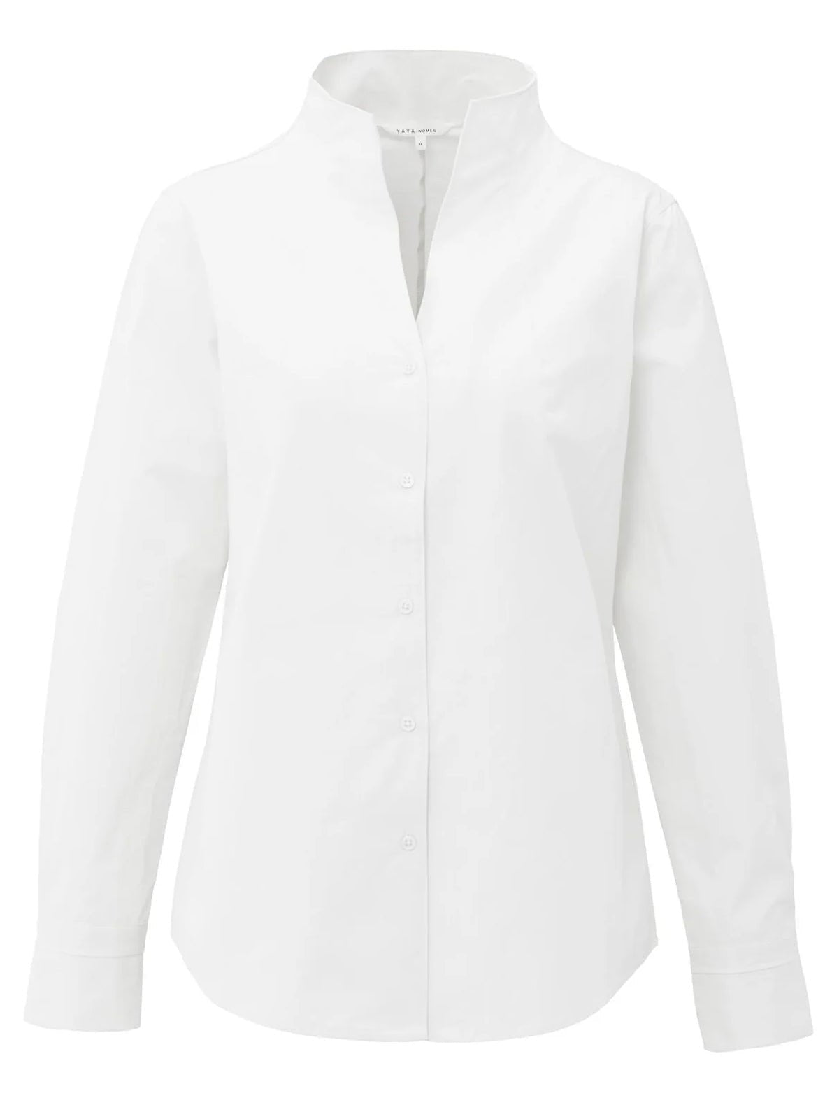Yaya Blouse With High V-Neck White - Glebe Fashion
