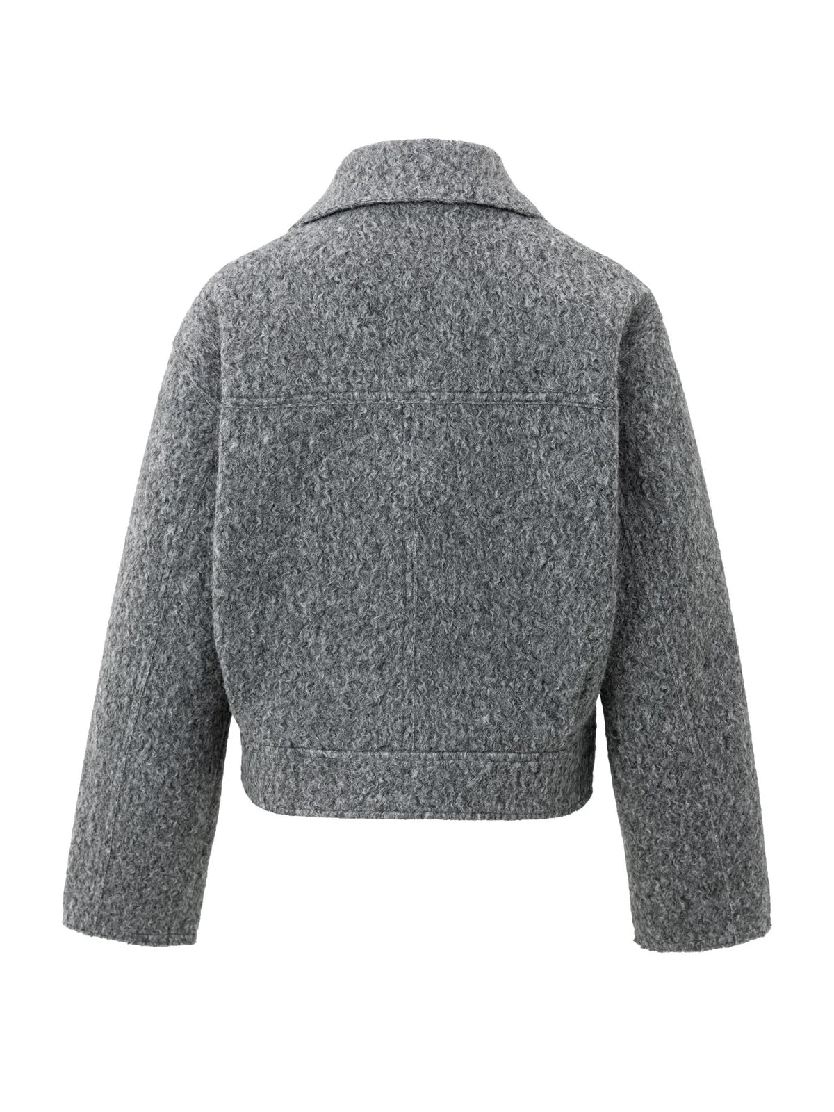 YAYA Short Boucle Jacket Light Grey - Glebe Fashion