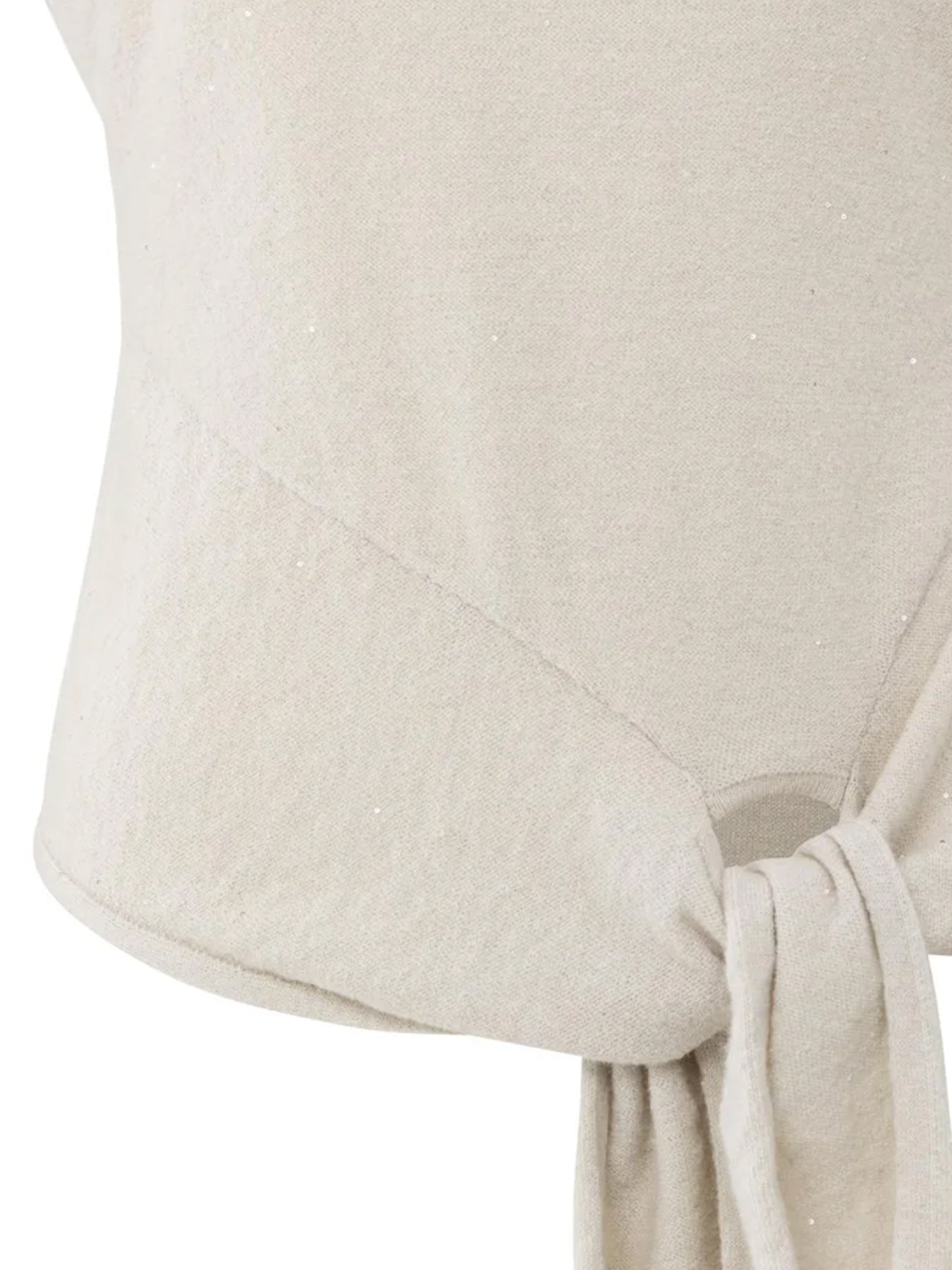 YAYA Sleeveless Sequin Sweater With Knot Detail Cloud Grey - Glebe Fashion