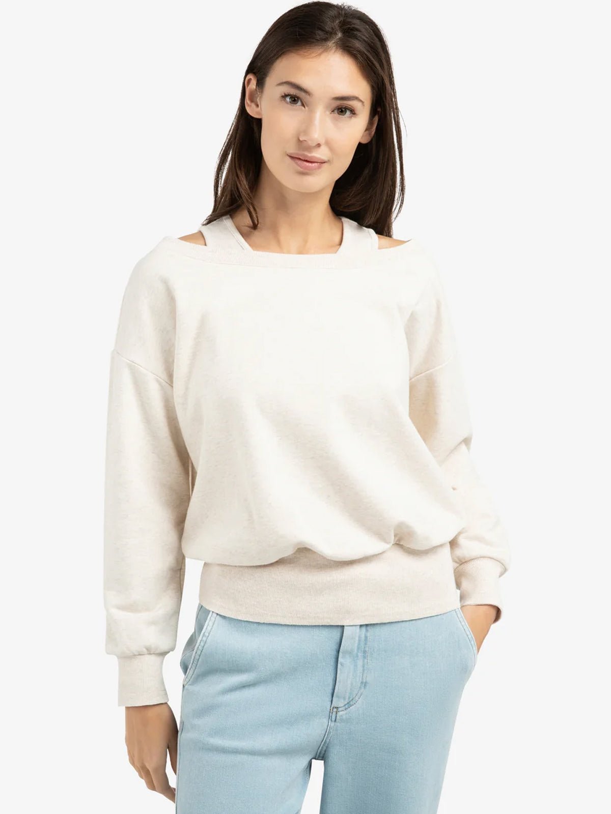 YAYA Sweatshirt With Layered Detail - Glebe Fashion