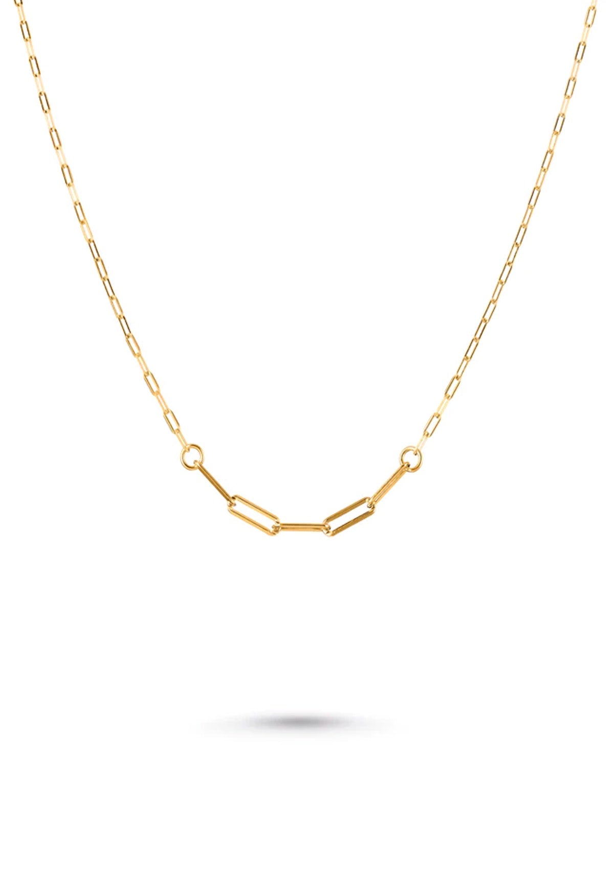 One & Eight Gold Paperclip Necklace