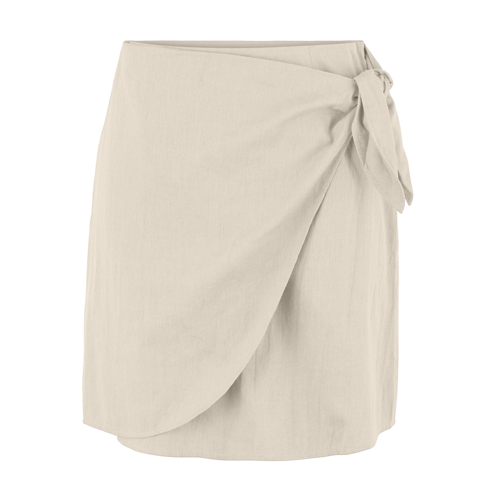 Pieces Velhi High Waist Short Skirt Ivory