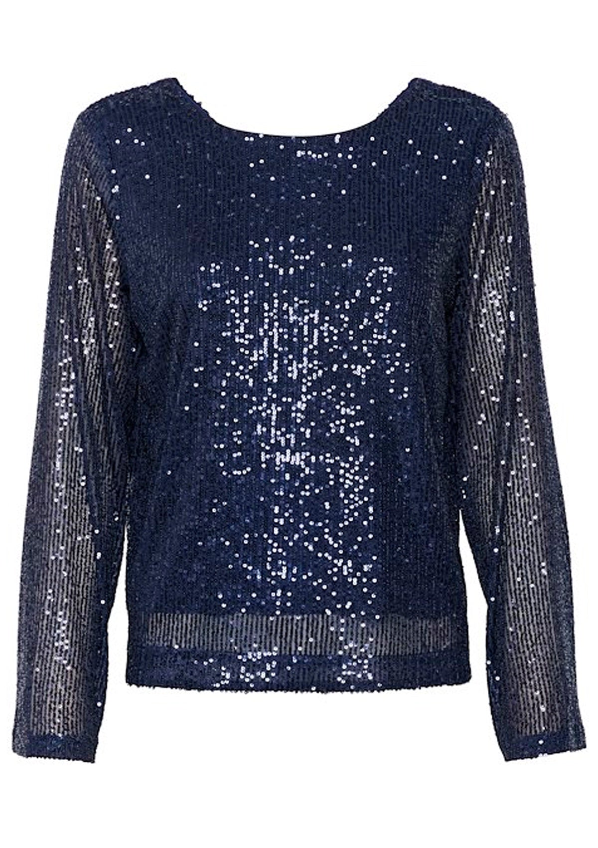 Part Two Sequin Blouse Navy Midnight Sail