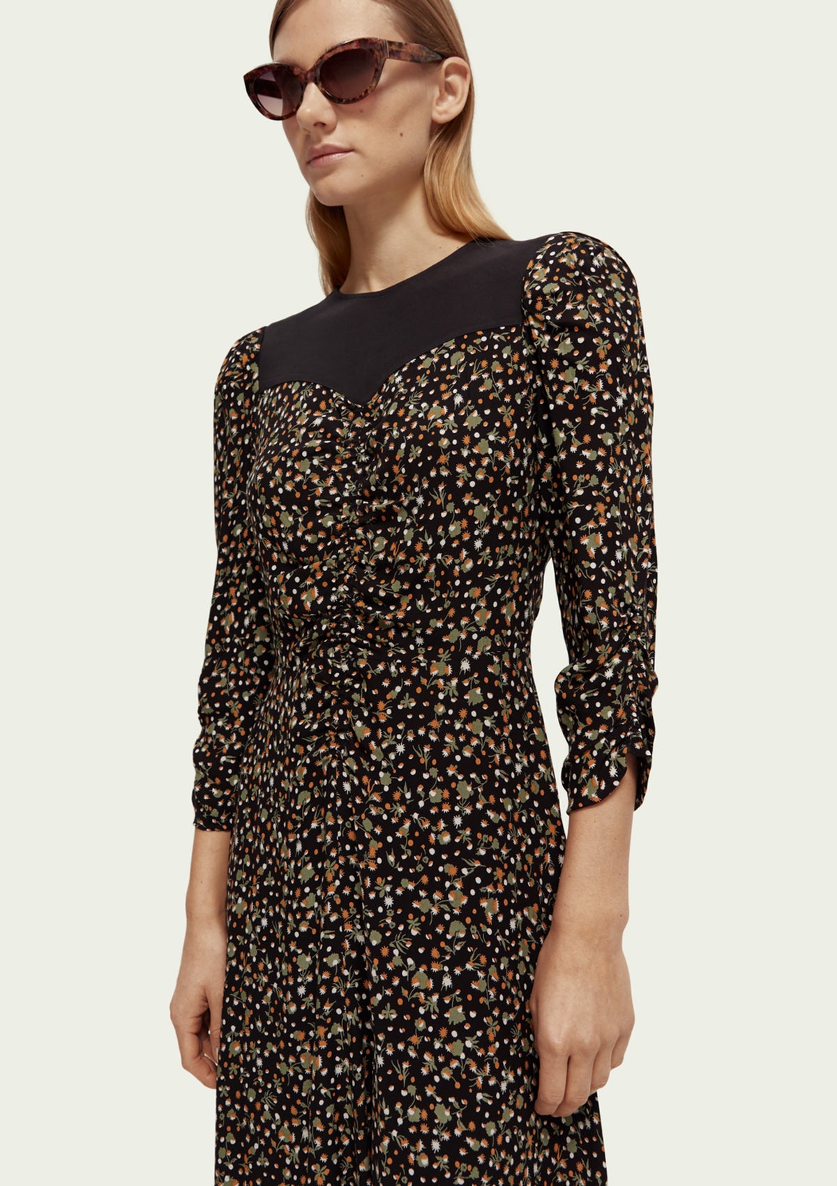 Scotch & Soda High Low Hem Cinnamon Spice Dress