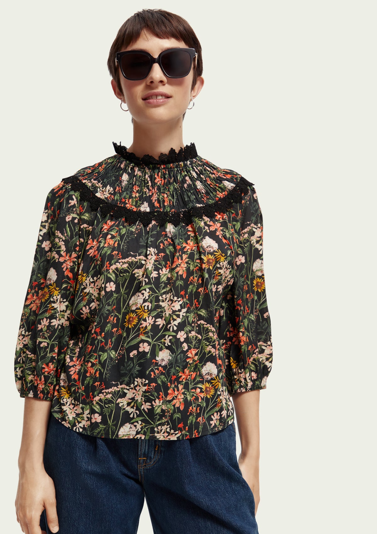 scotch & soda printed smock top