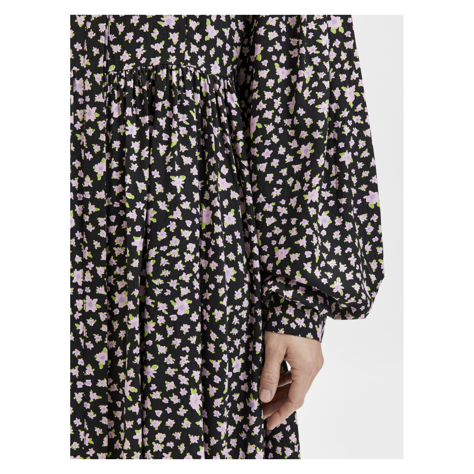 Selected Femme Judita Short Black Floral Shirt Dress