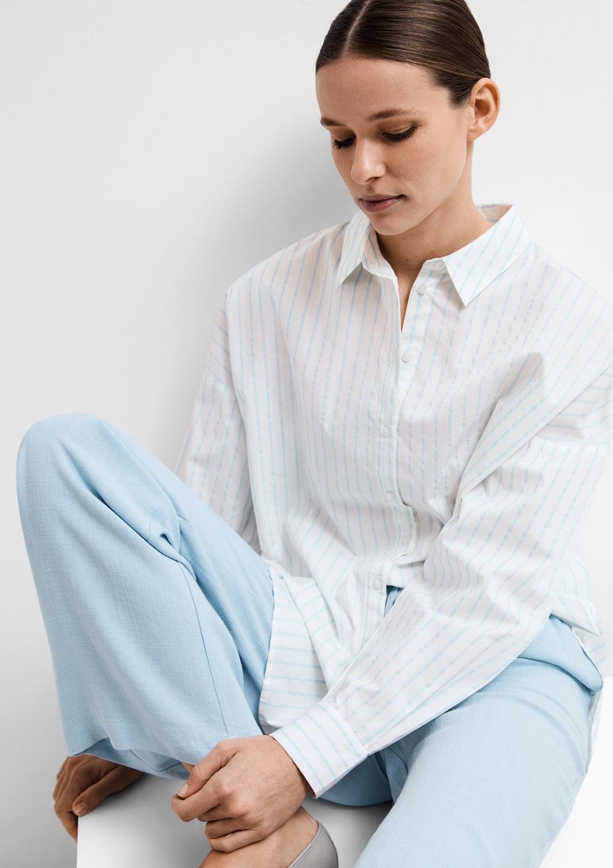 Selected Femme Dina-Sanni Striped Shirt Blue