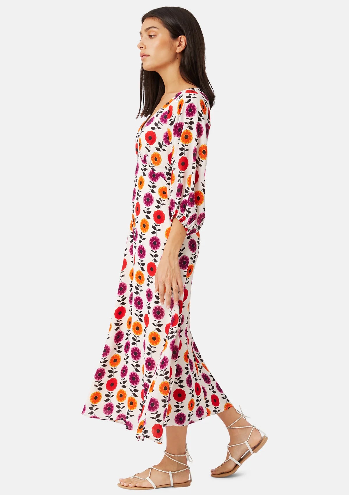 Traffic People White Floral Gloria Dress