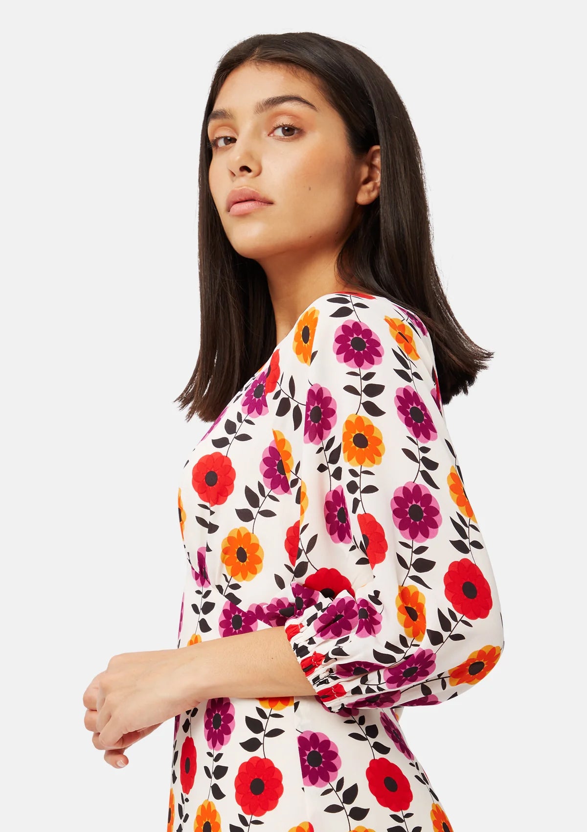 Traffic People White Floral Gloria Dress
