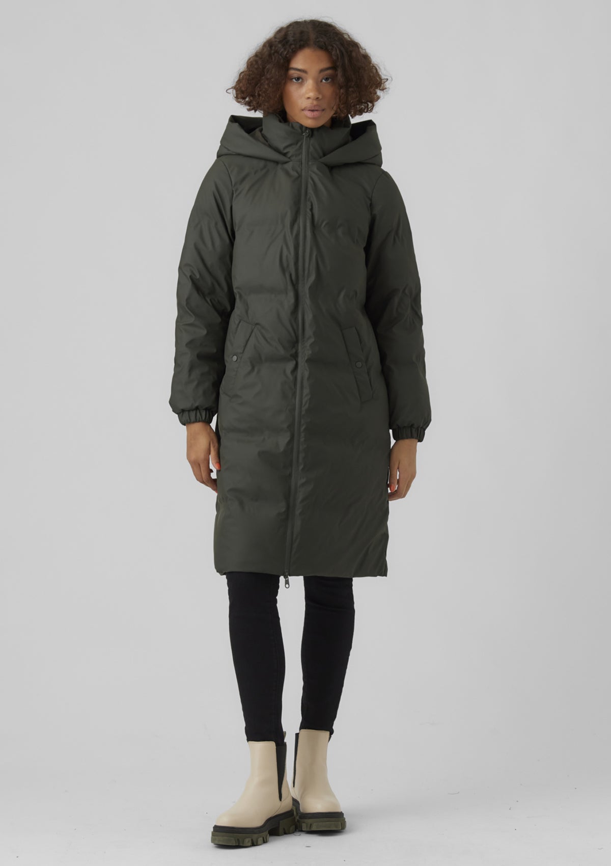 Vero Moda Coated Long Coat Peat
