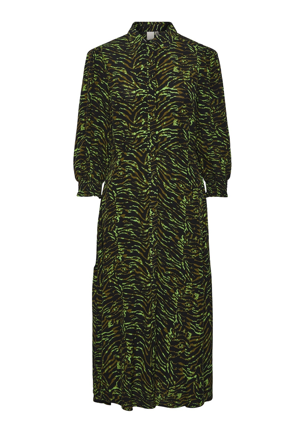 Yas Jasmi Long Sleeve Midi Shirt Dress