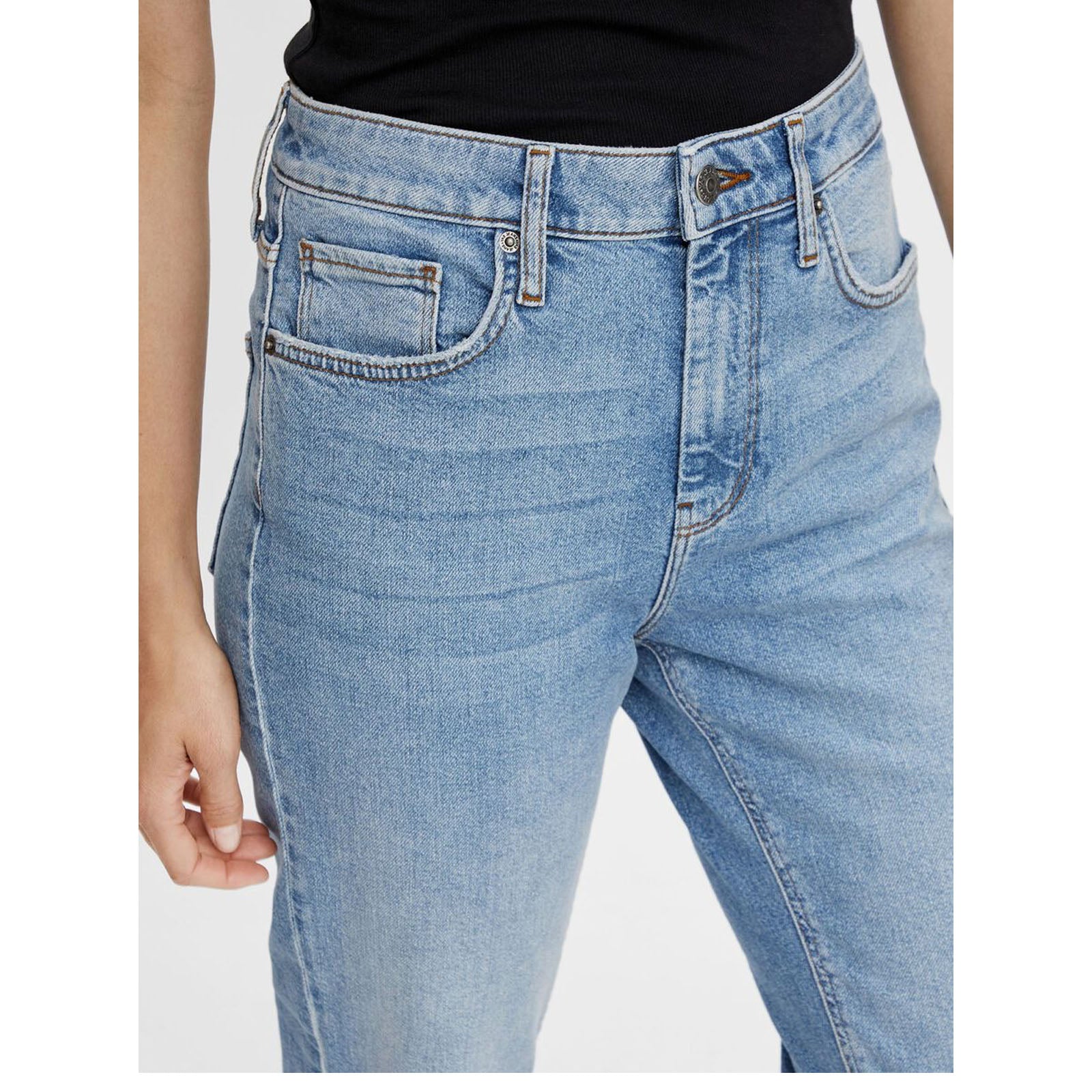 YAS Zeo Light Blue Girlfriend Ankle Jeans