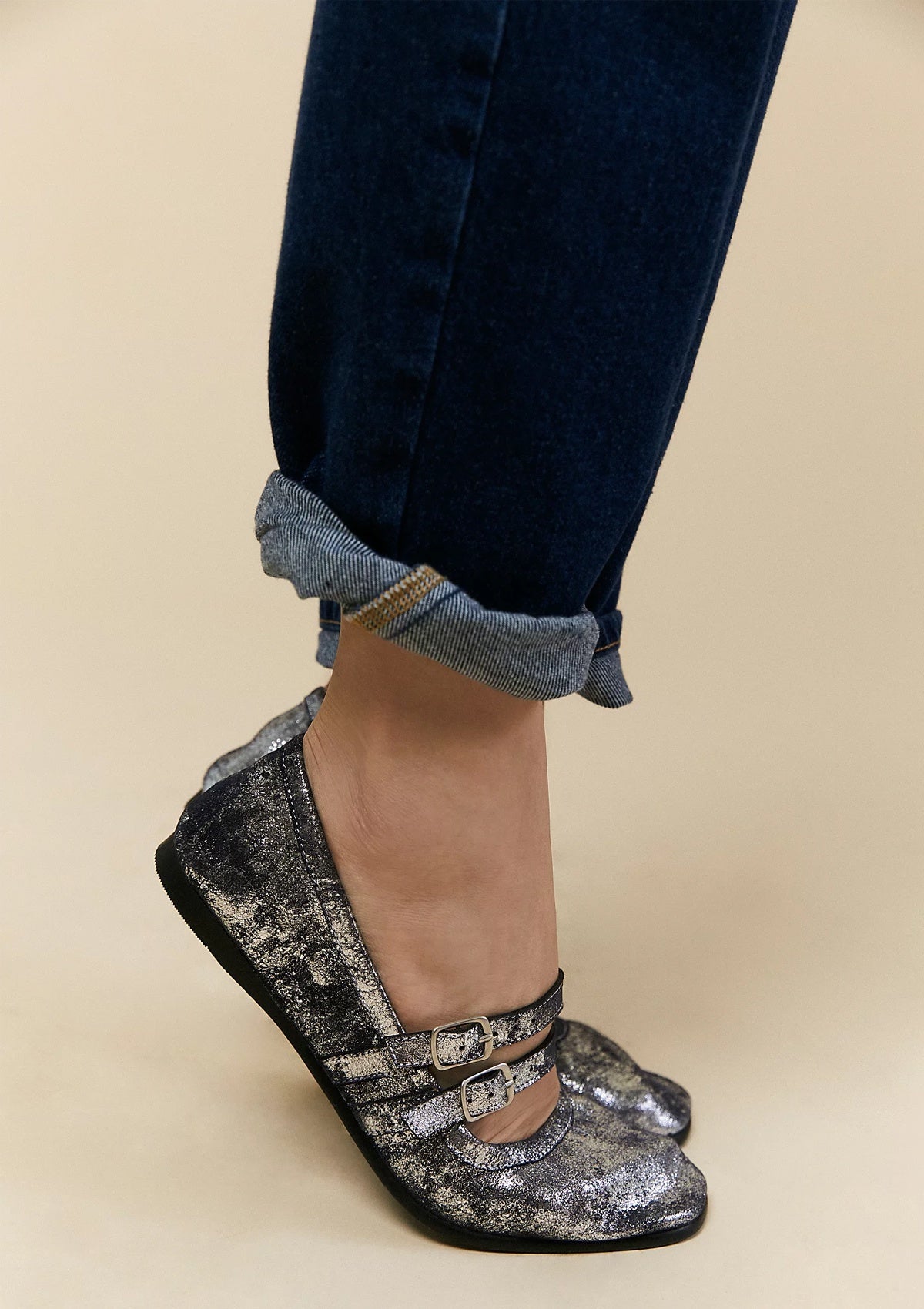 Free People Gemini Ballet Flat Silver - Glebe Fashion