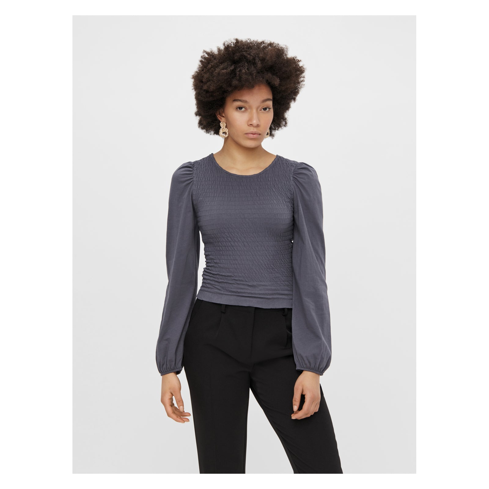 Pieces Tinna Smock Top Blue