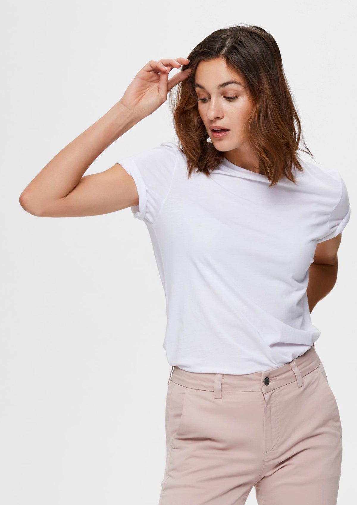 Selected Femme White Round Neck T-Shirt