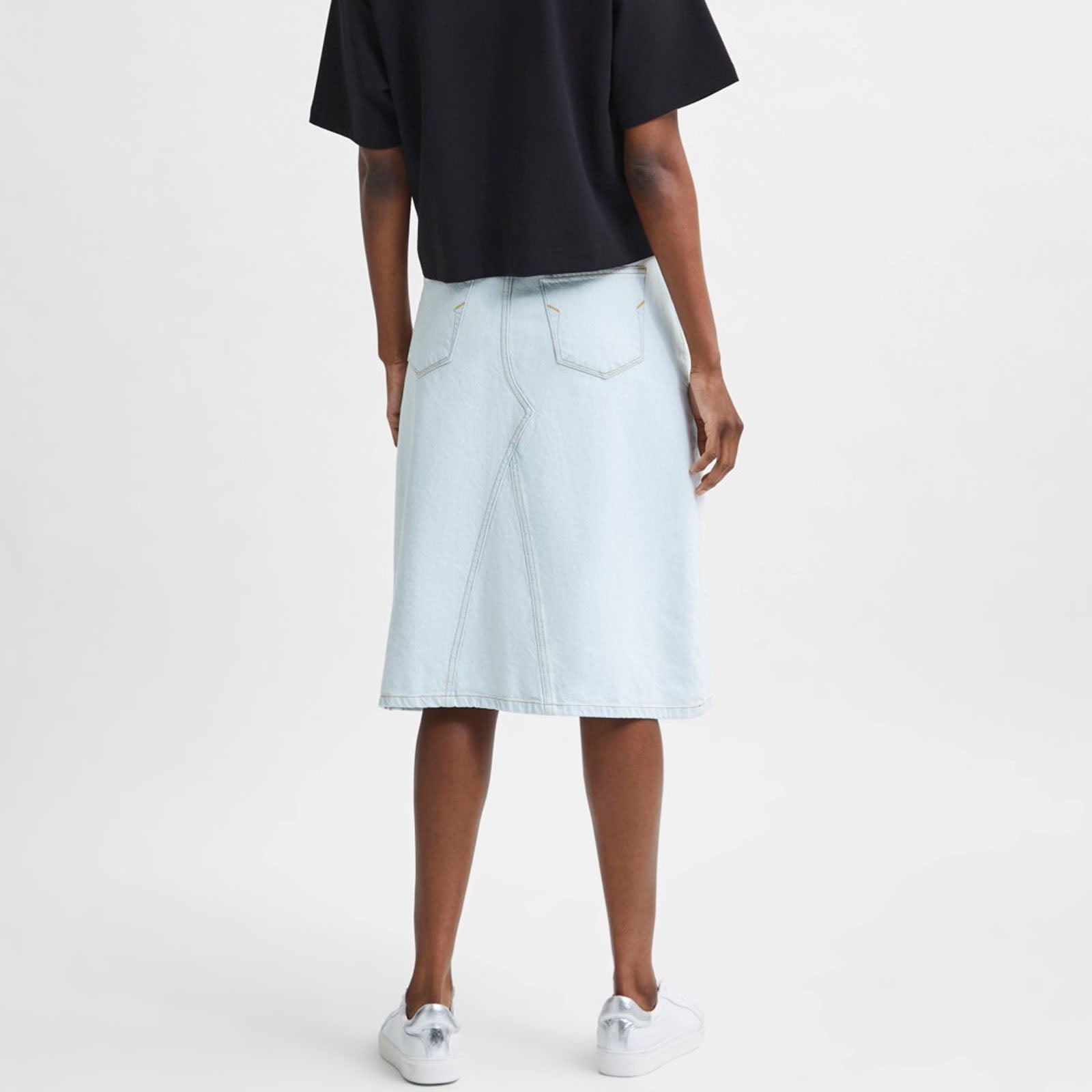Selected Femme Ruby High Waist Blue Denim Skirt