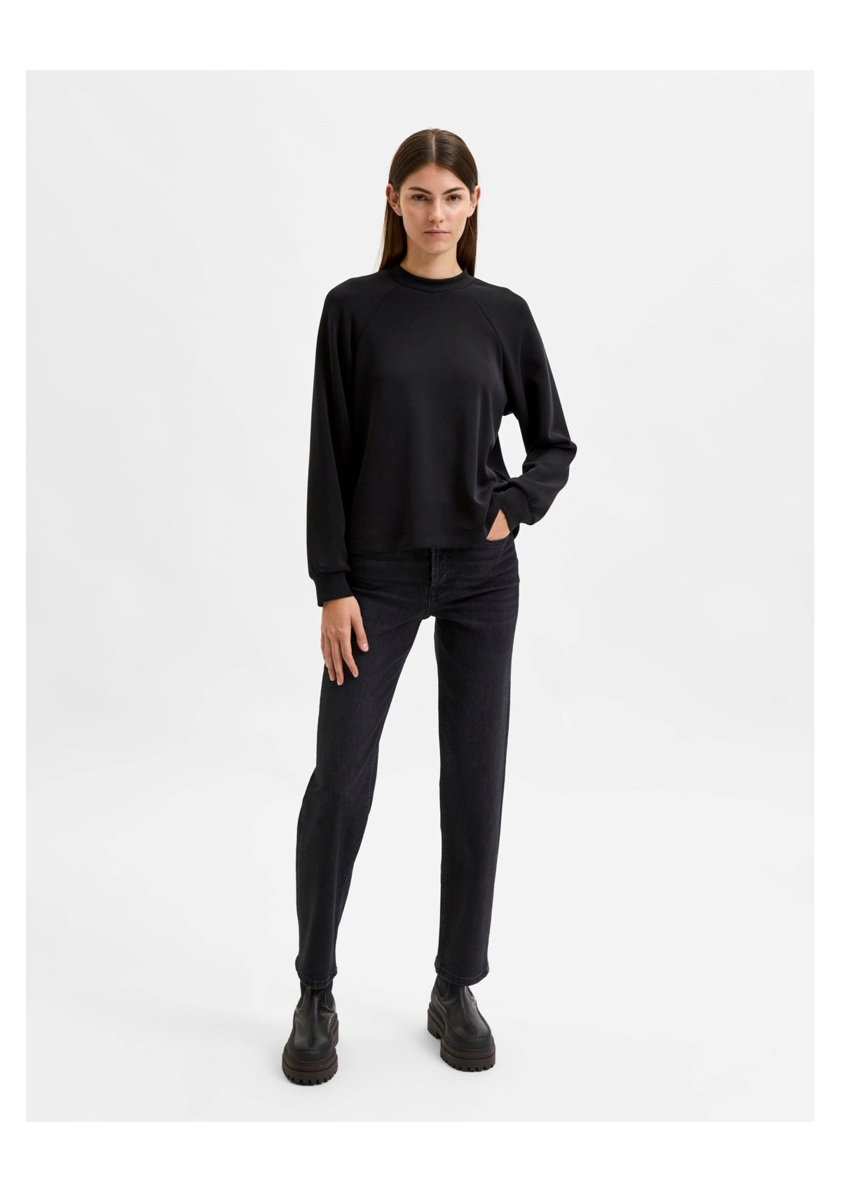 Selected Femme High Neck Sweater Black