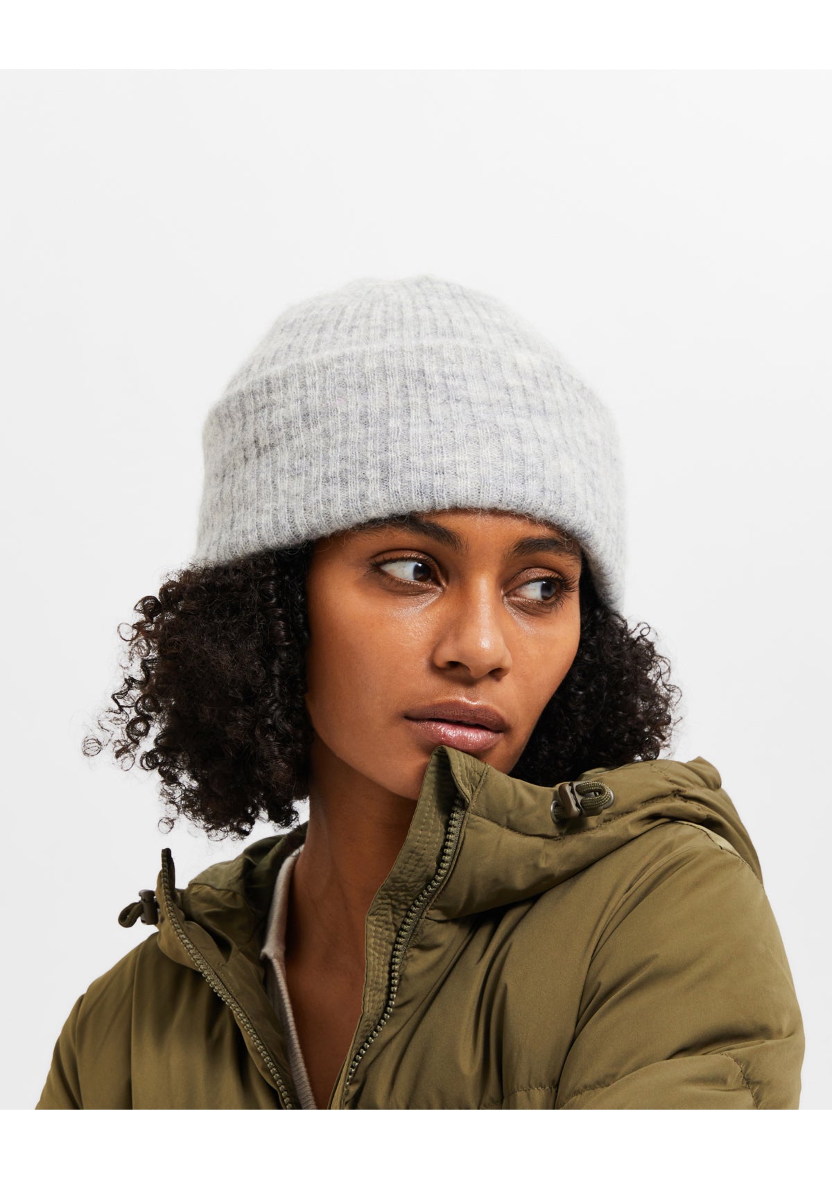 Selected Femme Lulu Linna Knit Beanie Grey