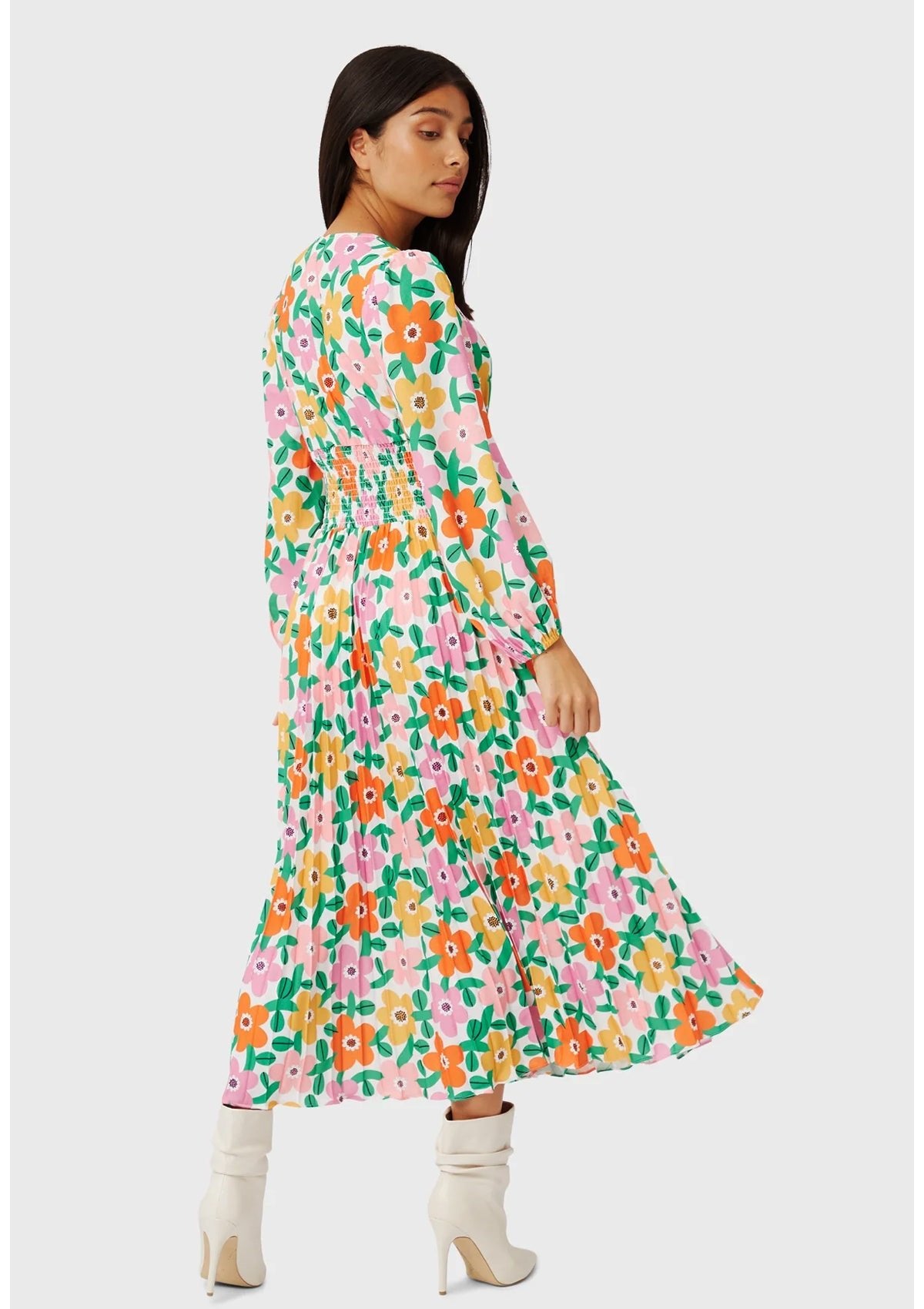 Traffic People White Floral Aurora Dress - Glebe Fashion