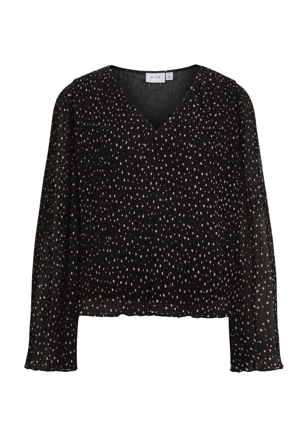 Vila Black Dot V-Neck Top