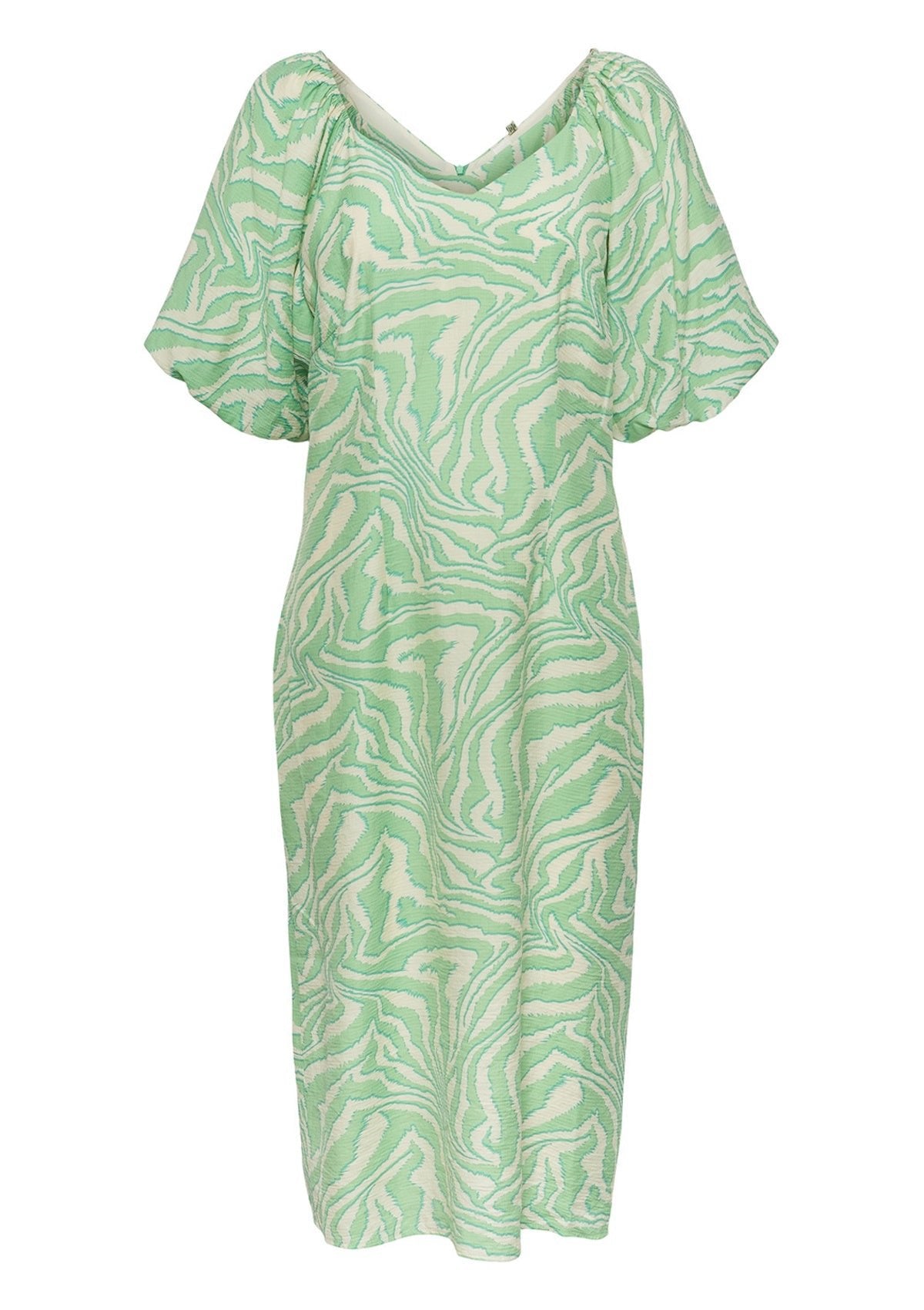 YAS Zebena Green Midi Dress - Glebe Fashion