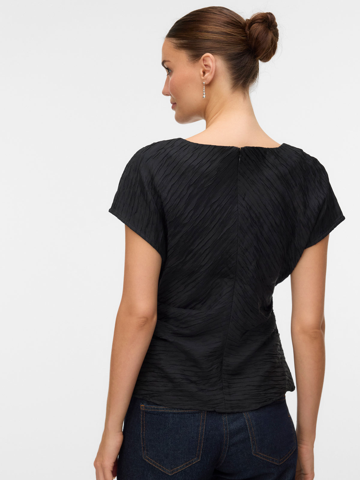 Boat Neck Sleeveless Top Black