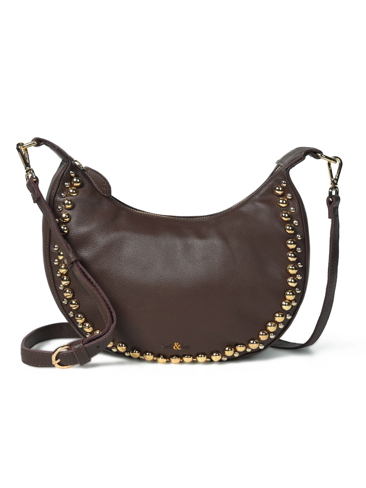 Bell & Fox Robyn Studded Crossbody Bag Chocolate Brown