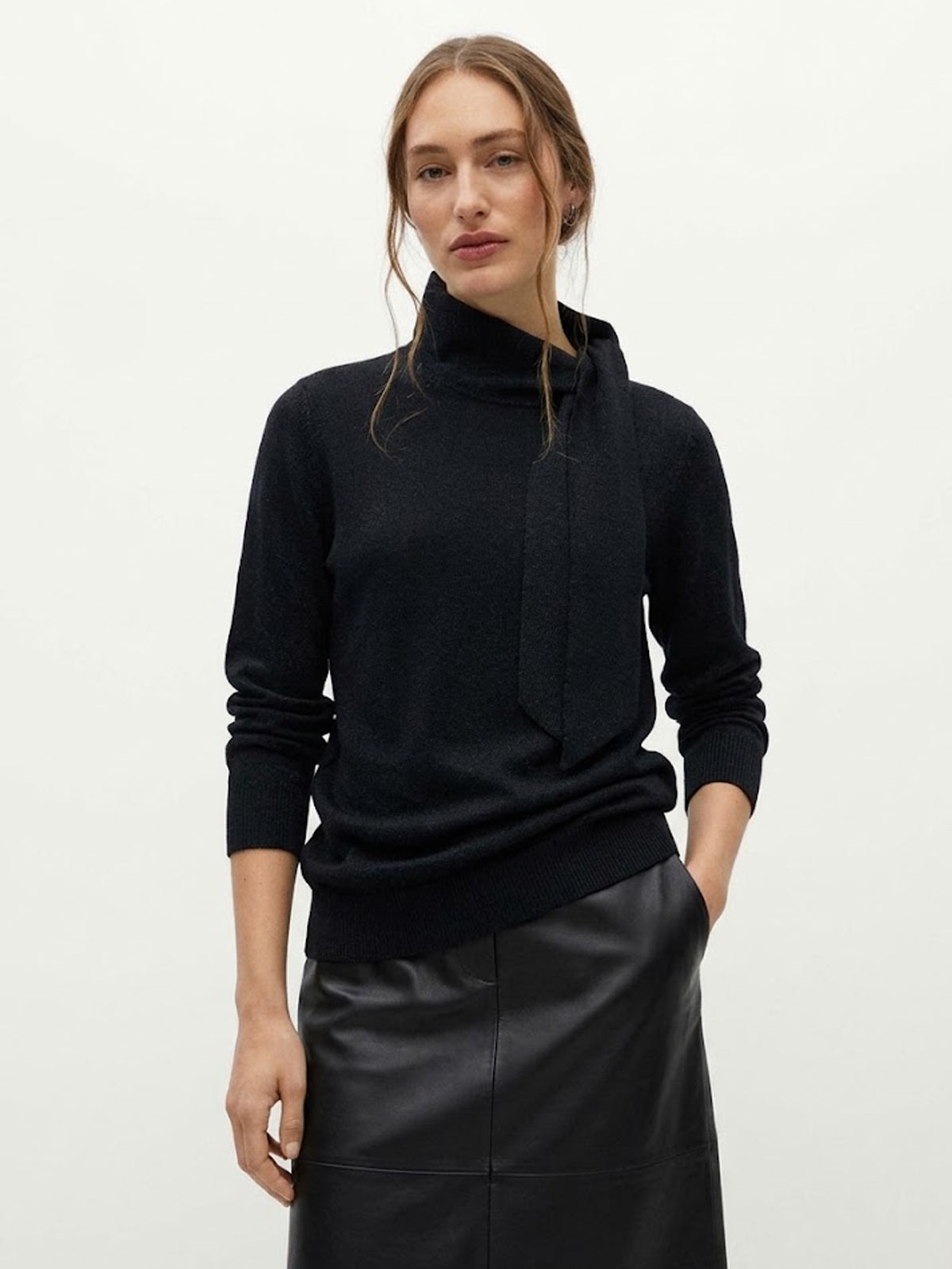 Object Bow Glam Pullover Black Shimmer