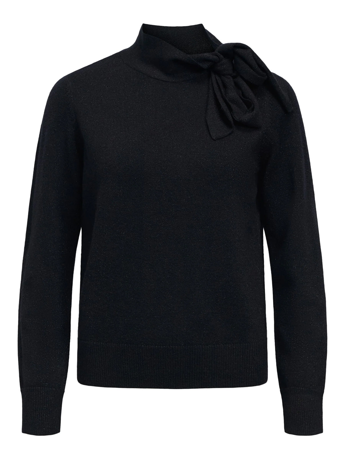 Object Bow Glam Pullover Black Shimmer