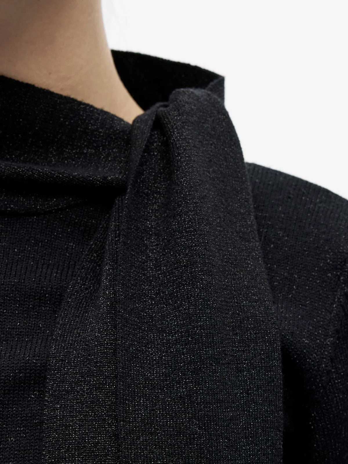 Object Bow Glam Pullover Black Shimmer