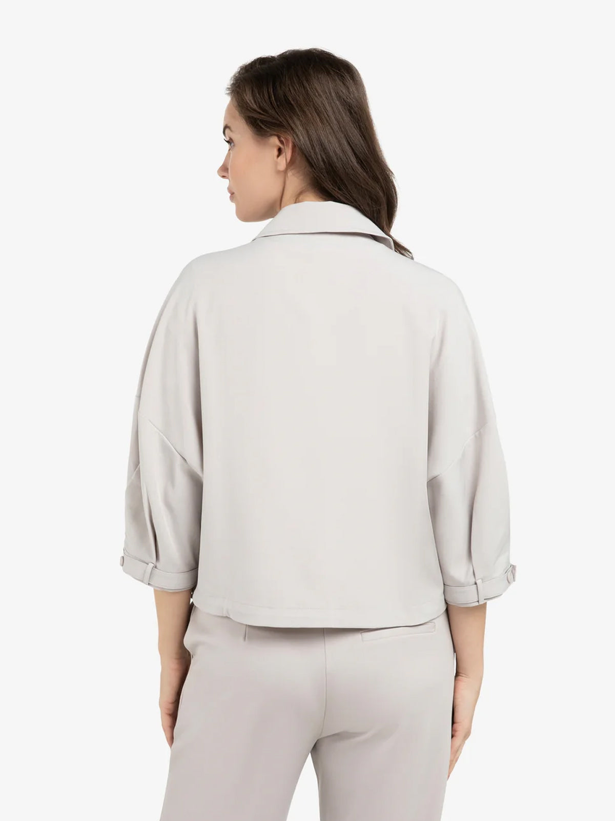 YAYA Blouse Jacket With Adjustable Waistband Steel Grey