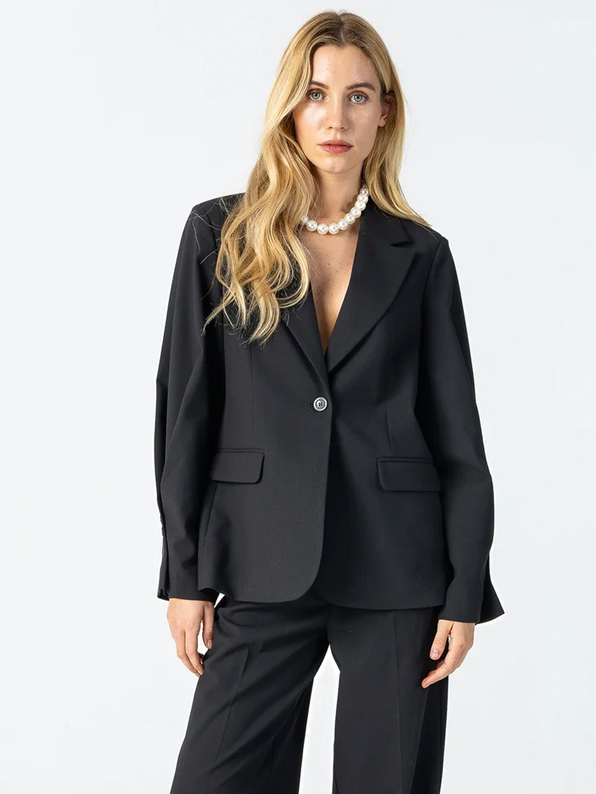 Coster Copenhagen Blazer With Sleeve Detail Black