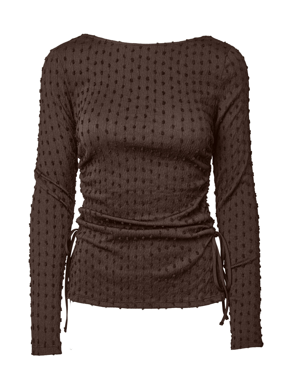 Pieces Vigas Fitted Top Chocolate Brown