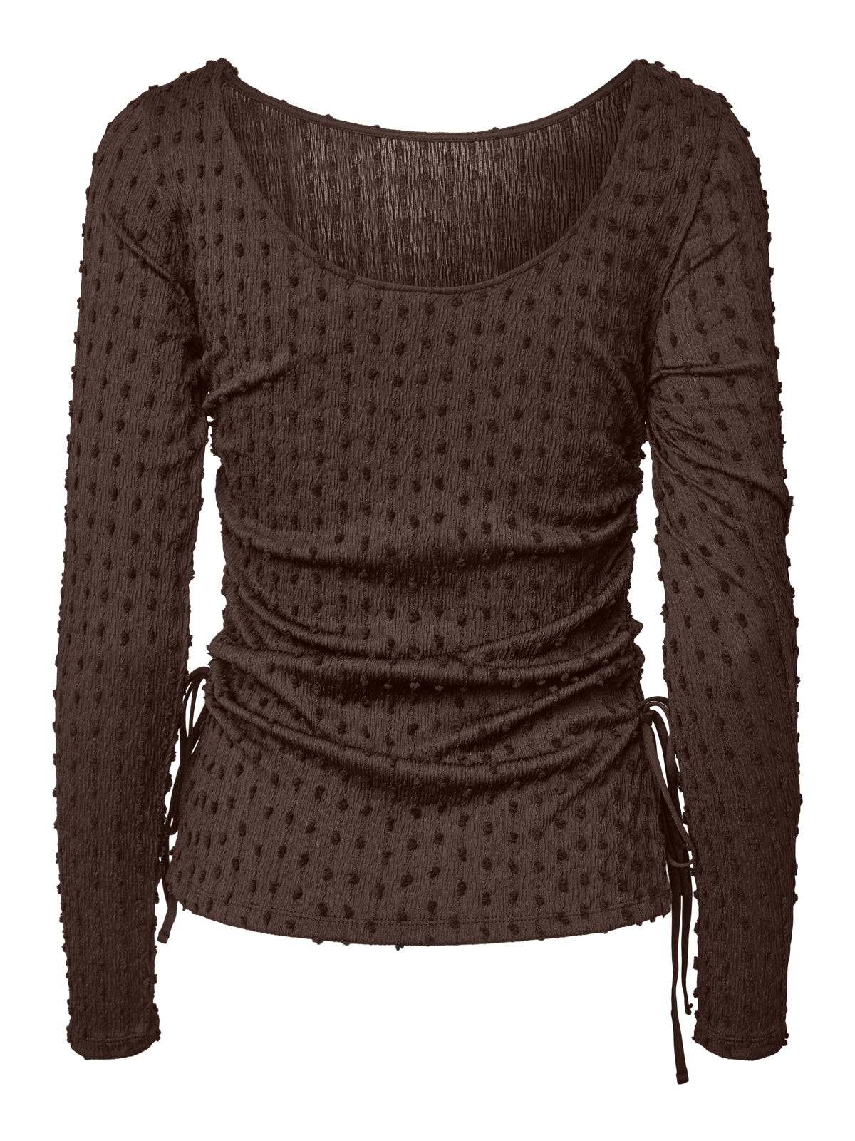 Pieces Vigas Fitted Top Chocolate Brown