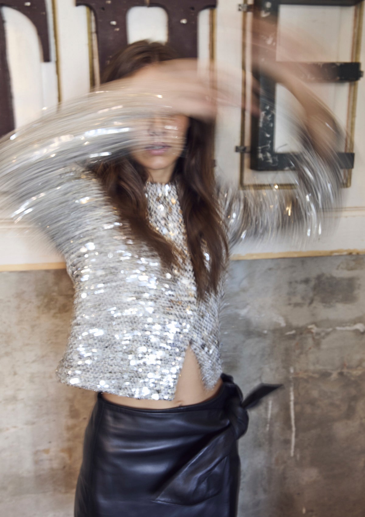 silver sequin shirt jacket